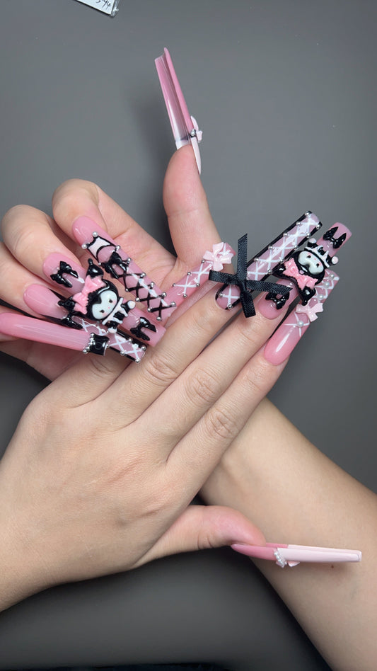 Extra long anime push nails