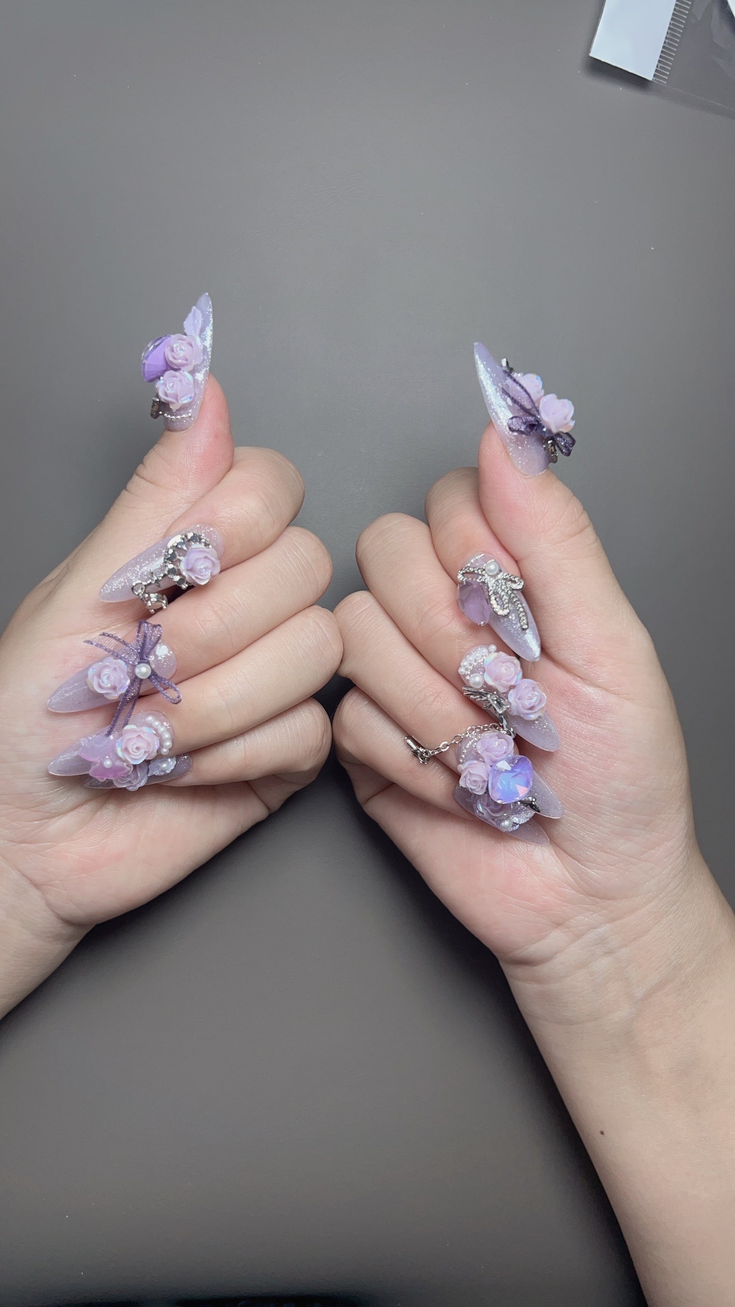 Purple Diamond Press Nail